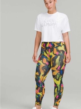 Lululemon Wunder Train Contour Fit High-Rise Tight Undertone Black Multi size 10